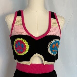 BARROW Official Crochet- panel crop top w/ Logo's size M